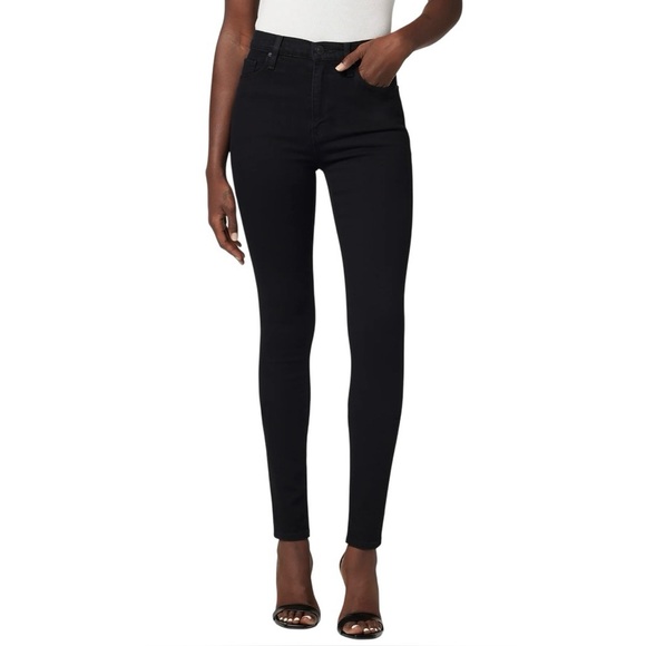 HUDSON JEANS Barbara High-Waisted Skinny Ankle Jeans in Black Velvet - Picture 6 of 8